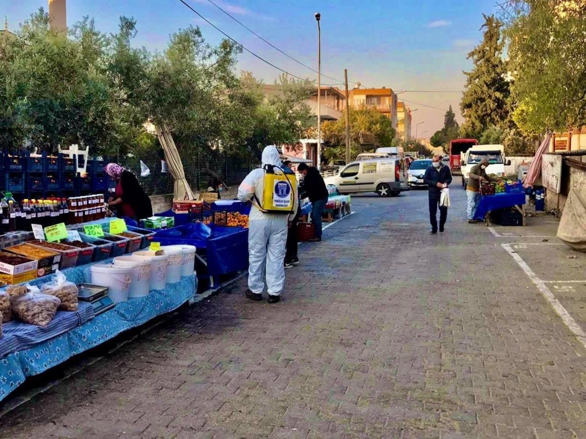 Didim&rsquo;de pazaryerleri dezenfekte ediliyor