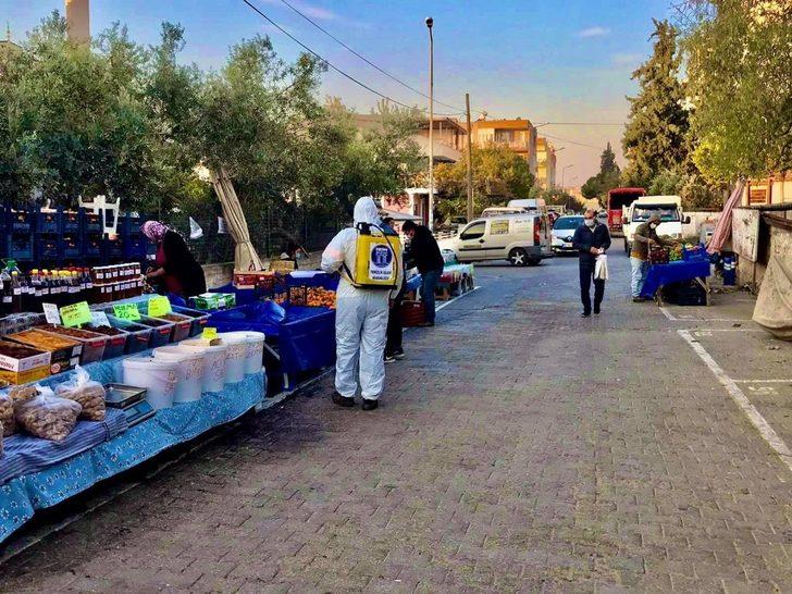 Didim’de pazaryerleri dezenfekte ediliyor G1