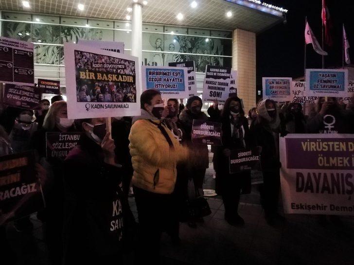 Korona tehdidine rağmen kadına şiddete tepki gösterdiler G2