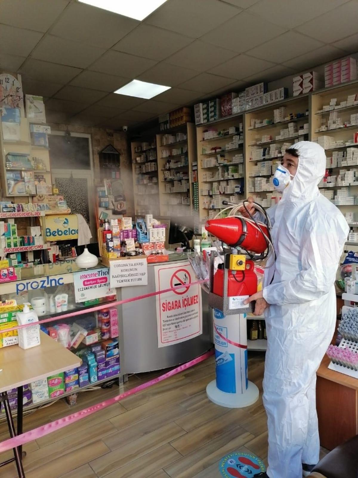 Pazaryeri&rsquo;nde işyerleri kapsamda bir şekilde dezenfekte edildi