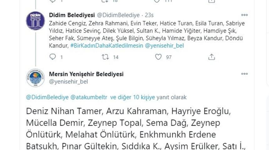 Belediyeler kadına y&ouml;nelik şiddete tweet zinciri ile dikkat &ccedil;ekti