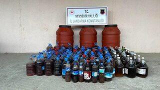 Nevşehir'de 1357 litre kaçak içki ele geçirildi