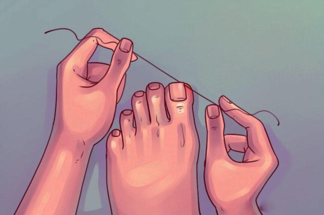 Рисунок на большой палец ноги
