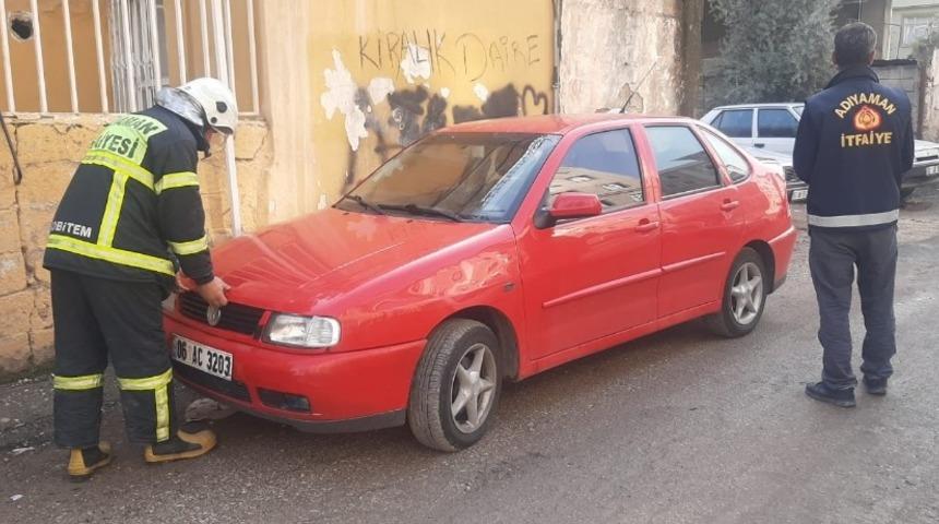 Gaz kaçağı olan otomobil paniğe neden oldu