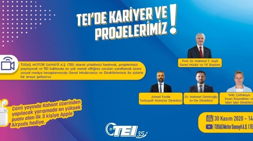 TEI, &ouml;ğrencilerin sorularını canlı yayında yanıtlıyor