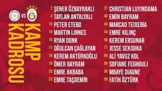Galatasaray'ın Rizespor maçı kamp kadrosu belli oldu
