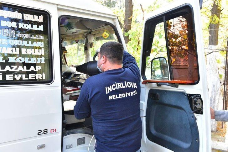 İncirliova’da dolmuşlar dezenfekte edildi G2