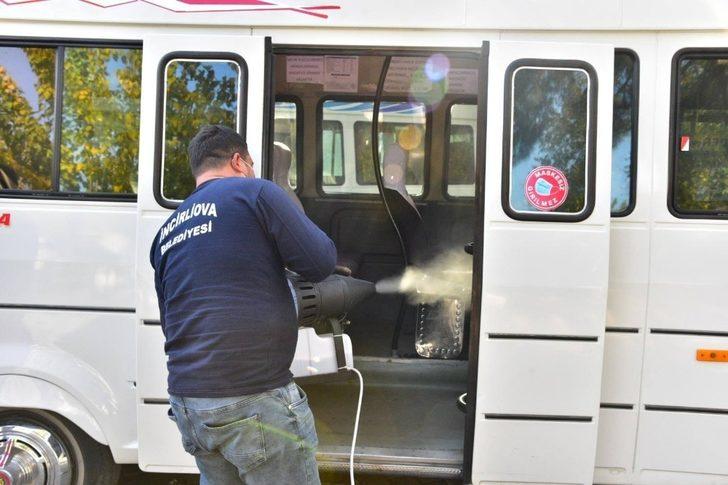 İncirliova’da dolmuşlar dezenfekte edildi G3
