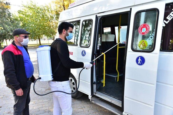 İncirliova’da dolmuşlar dezenfekte edildi G4