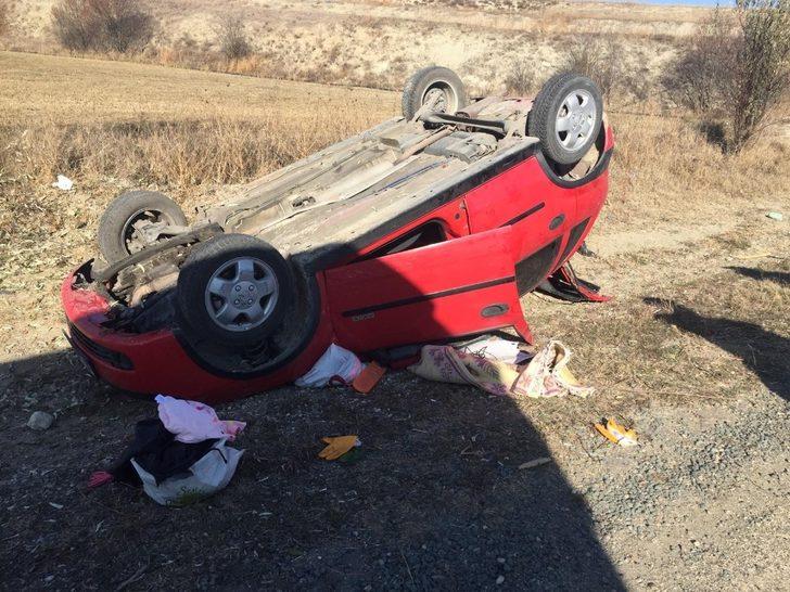 Yoldan çıkan otomobil takla attı G3