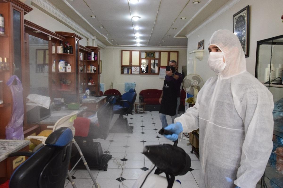 Burdur&rsquo;da kuaf&ouml;r ve berber salonlarına vir&uuml;s &ouml;nlemi