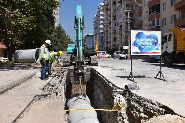 Mezitli’ye yeni yağmursuyu hattı