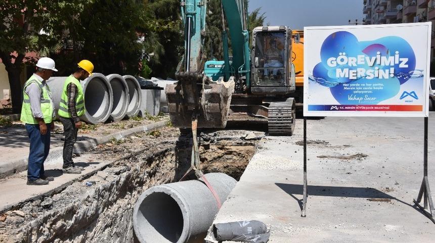 Mezitli&rsquo;ye yeni yağmursuyu hattı