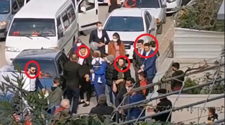 Koronavirüse rağmen davullu zurnalı gelin alma eğlencesi