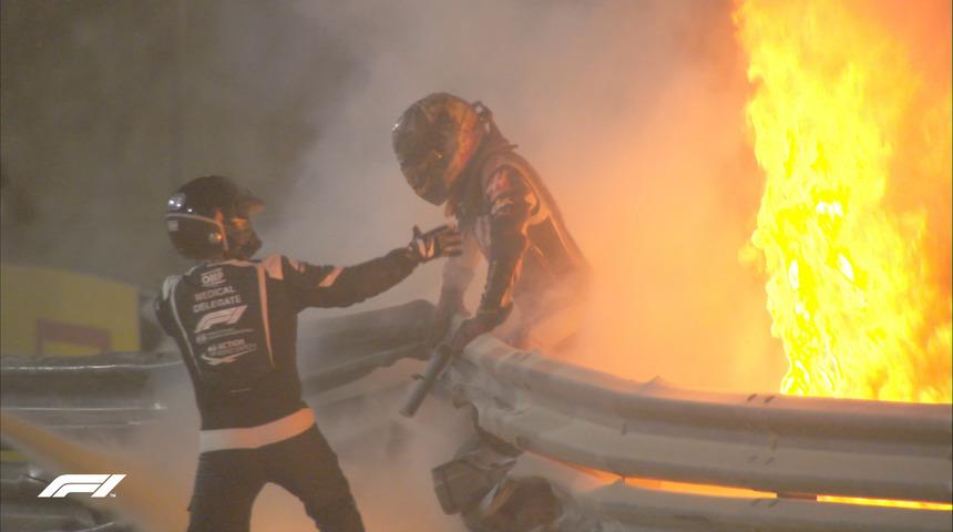 Formula 1'de korkutan kaza: Romain Grosjean