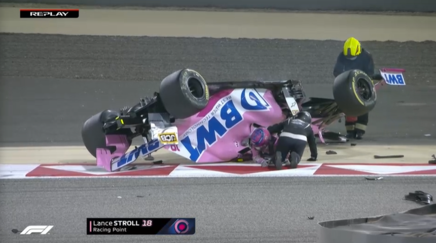 Formula 1'de olaylı gün! Lance Stroll takla attı