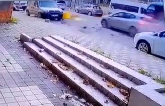 (Özel)Maltepe’de motosiklet kazası kamerada