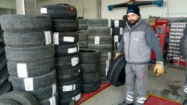 Kış lastiği yoğunluğu başladı