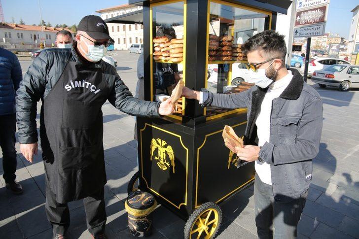 Tarihi dokuya uygun simit stantları G1