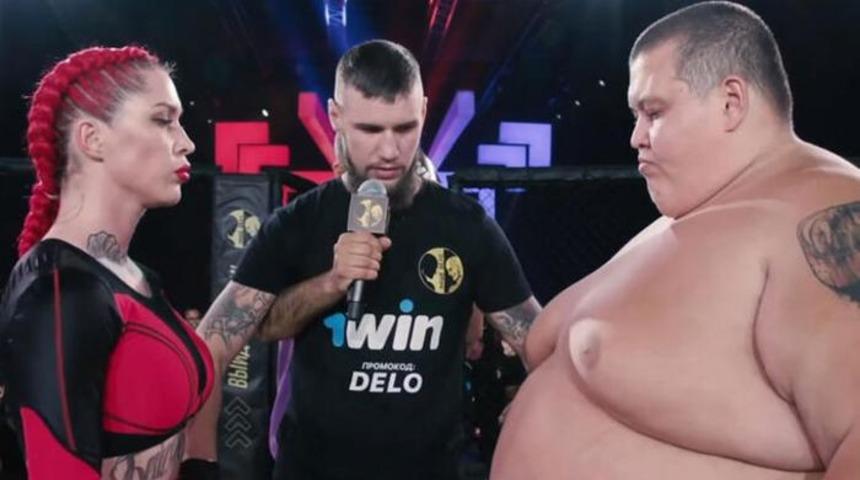 53 kiloluk Darina Madzyuk ile 240 kiloluk Youtuber Grigory Chistyakov ringe çıktı!