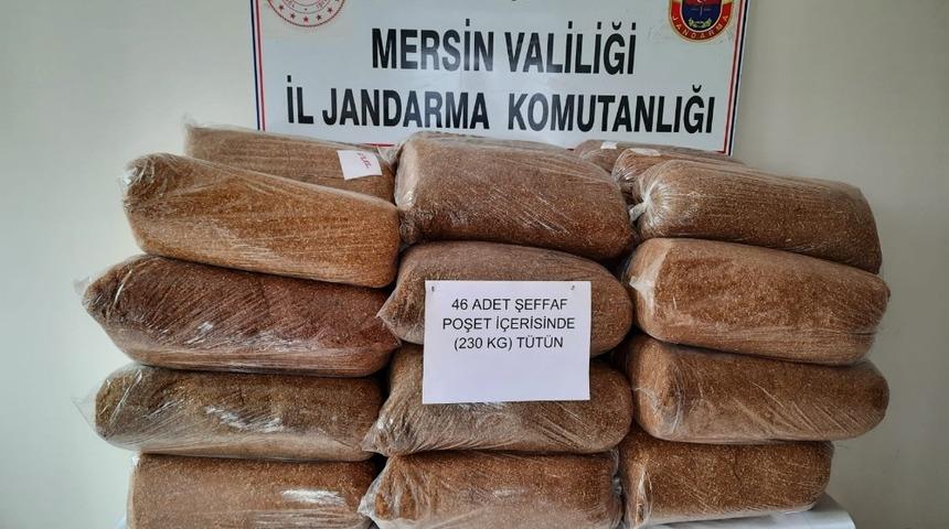 Mersin&rsquo;de bir ara&ccedil;ta 230 kilo ka&ccedil;ak t&uuml;t&uuml;n ele ge&ccedil;irildi