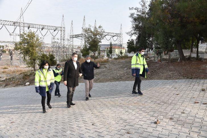 Büyükşehirden Aşağı Kayapınar Mezarlığında kilit parke çalışması G2