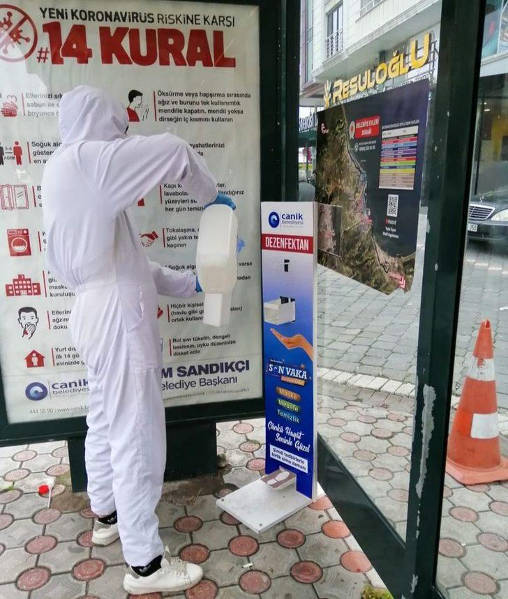 Canik’ten duraklara dezenfektan stantları G4