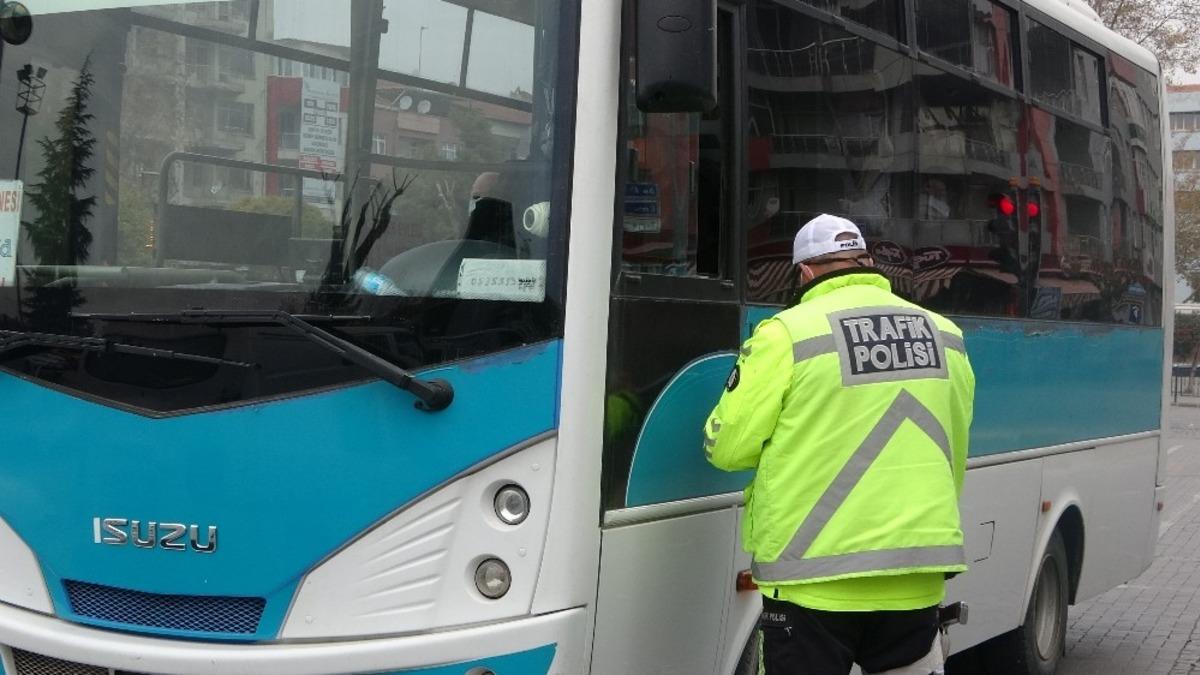 Uşak&rsquo;ta toplu taşımalara ara&ccedil;larına korona denetimi