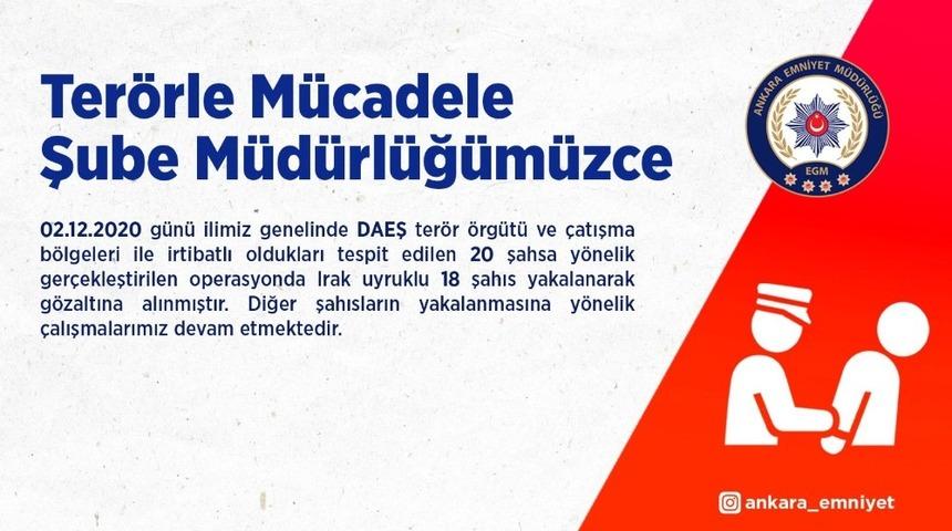 Başkent&rsquo;te DEAŞ operasyonu: 18 g&ouml;zaltı