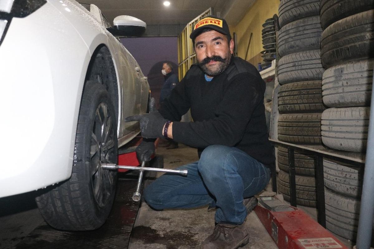 Kış lastiği mesaisi başladı