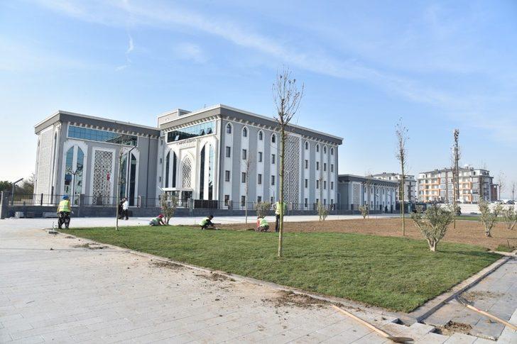 Kartepe kent meydanında fidanlardan sonra çimler serildi G1