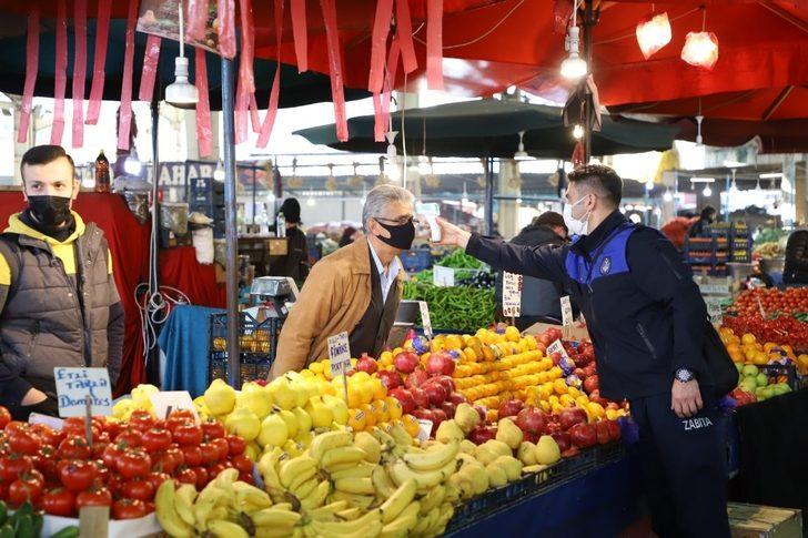 Ekipler pazarda HES kodu ve ateş ölçümü yaptı G2