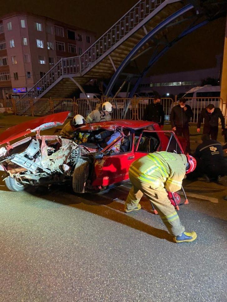TIR’a arkadan çarparak takla atan araç hurdaya döndü G3