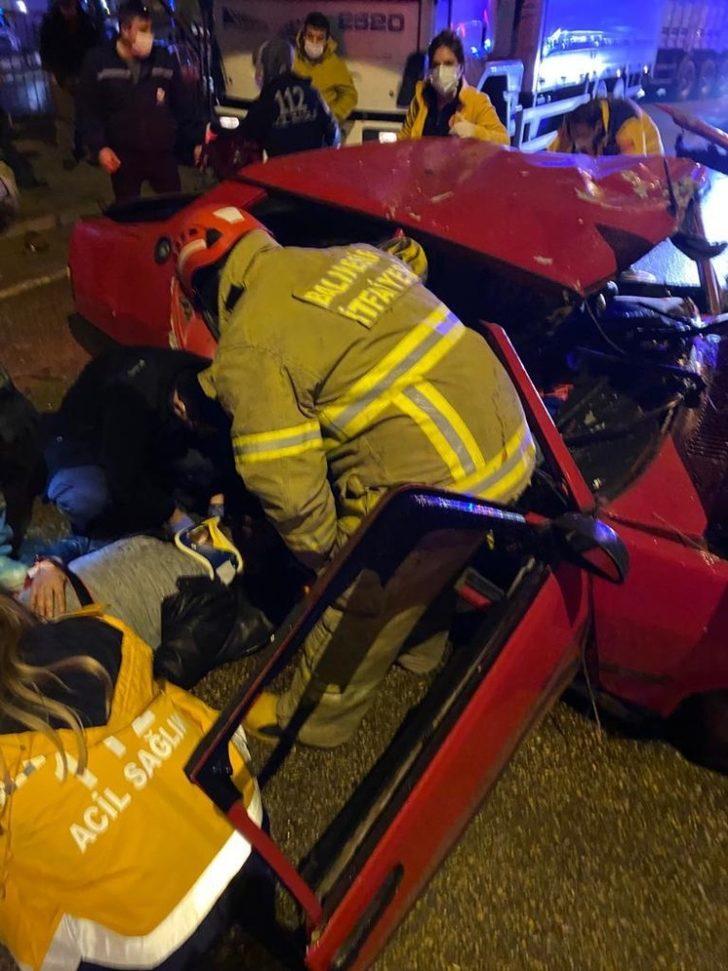 TIR’a arkadan çarparak takla atan araç hurdaya döndü G5