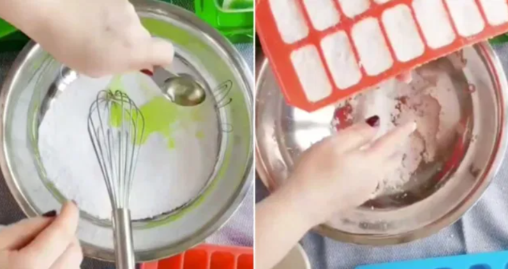 Ev yapımı bulaşık tableti! Bir çorba kaşığı bulaşık deterjanı ve...