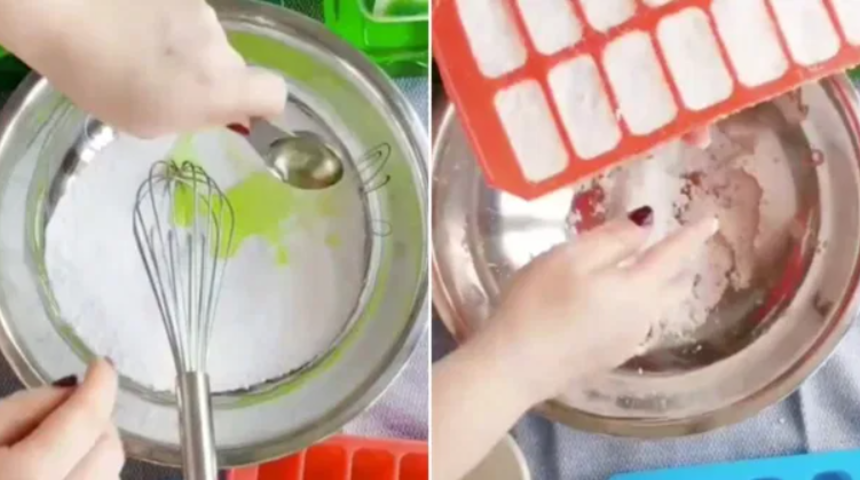 Ev yapımı bulaşık tableti! Bir &ccedil;orba kaşığı bulaşık deterjanı ve...