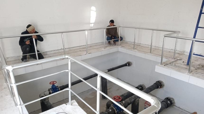 Yapımı tamamlanan su depolarına test