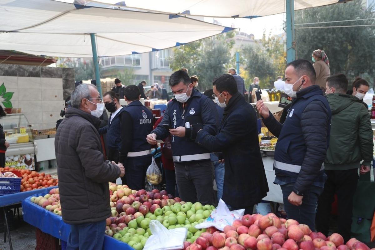Pamukkale zabıtasından pazar yerlerinde denetim