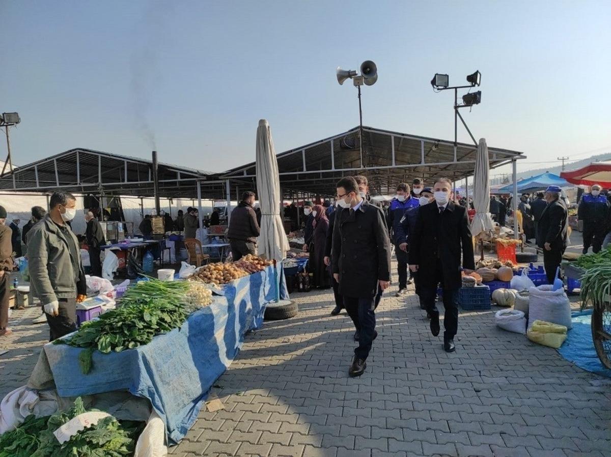 Kaymakam Akpay&rsquo;dan semt pazarında koronavir&uuml;s denetimi