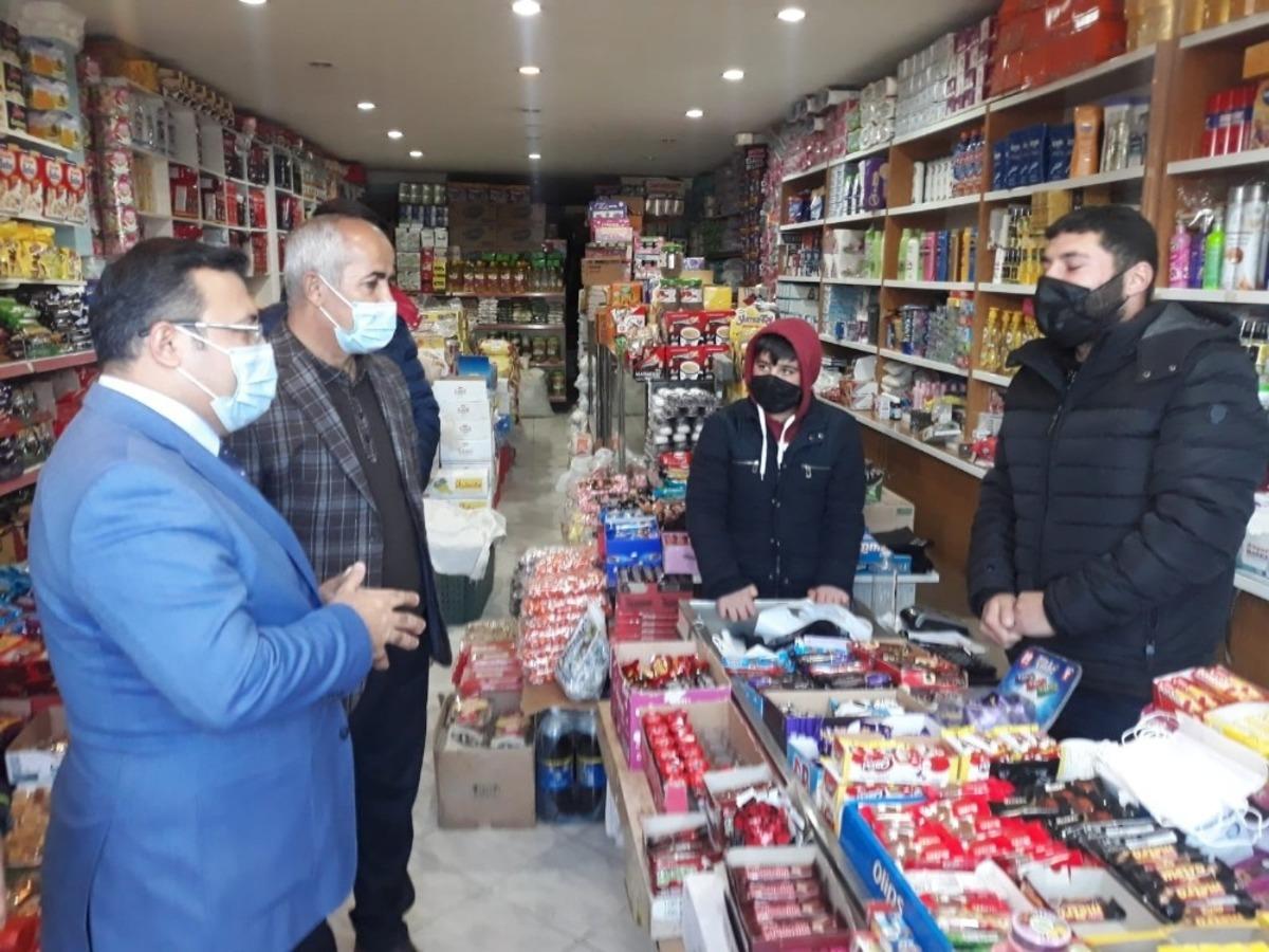 Kaymakam Din&ccedil; ve Başkan Ensari&rsquo;den esnaf ziyareti