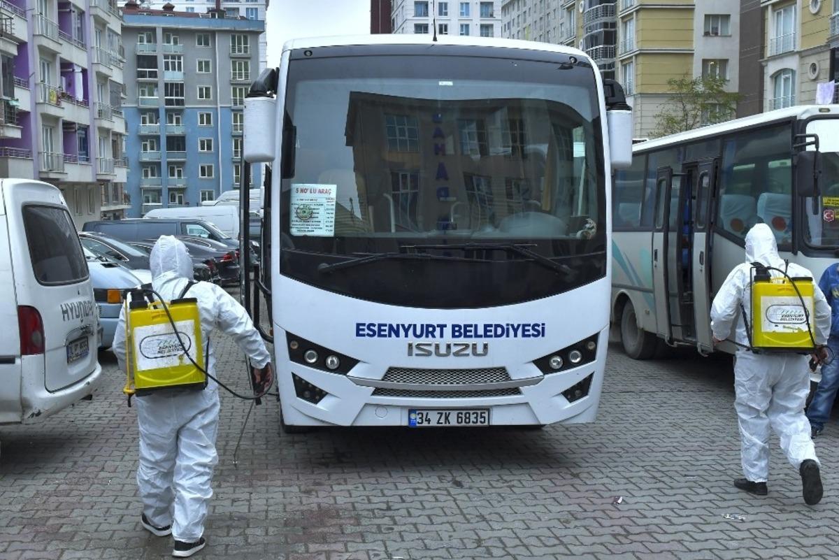 Esenyurt&rsquo;ta pazar servisleri dezenfekte ediliyor