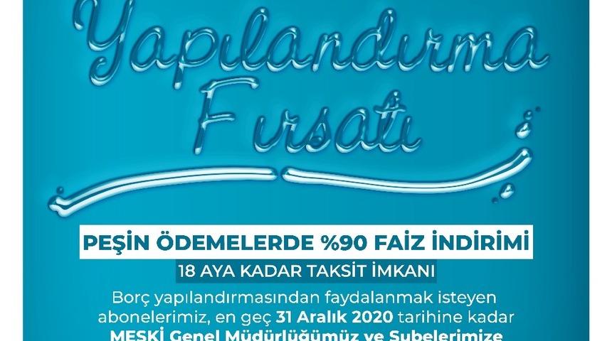 MESKİ su faturası borçlarını yapılandırıyor