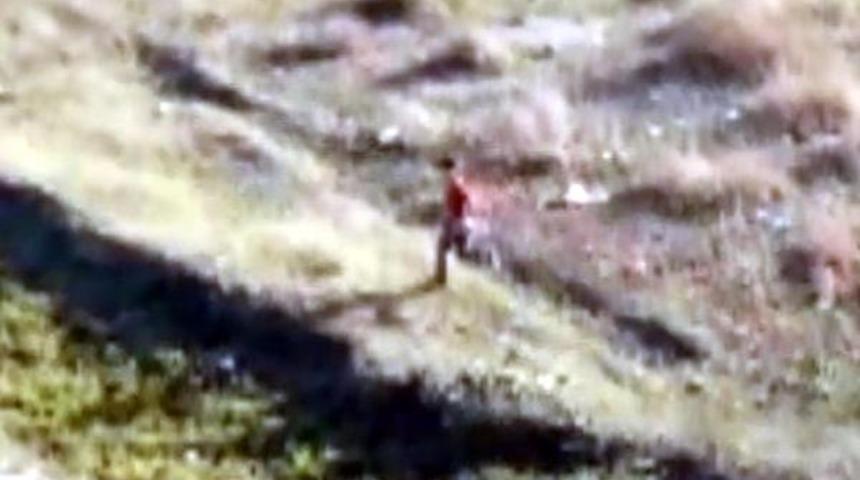 Çocuğun drondan kaçma anı kamerada