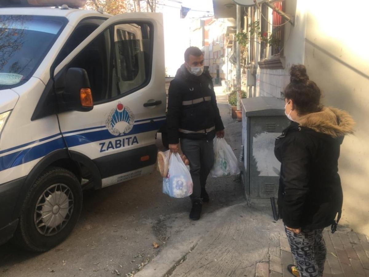Osmangazi zabıtasından karantinadaki ailelere alışveriş desteği