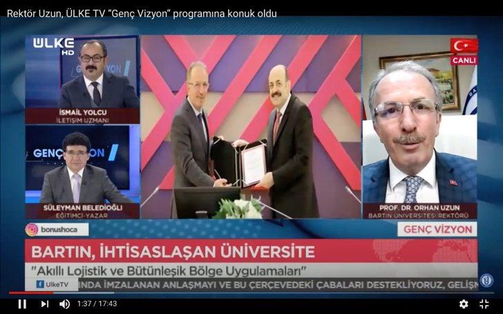 Rektör Uzun, “Genç Vizyon” programına konuk oldu G3