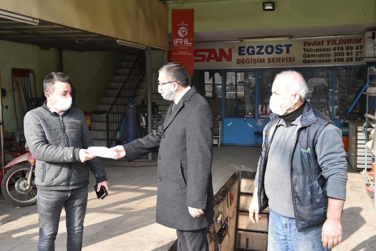 Başkan &Ouml;z&rsquo;den sanayi esnafına maske