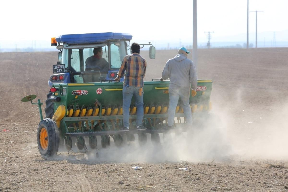 Odunpazarı Belediyesi&rsquo;nin 650 dekarlık tarım arazisinde arpa ekimine başladı