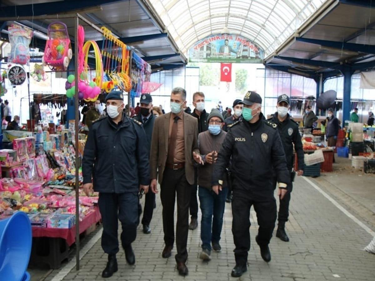 G&ouml;nen&rsquo;de Kaymakam pazarda denetimlerde bulundu