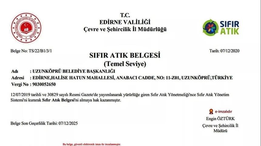 Uzunk&ouml;pr&uuml; Belediyesi &rsquo;sıfır atık&rsquo; konusunda &ouml;nc&uuml; belediyelerden