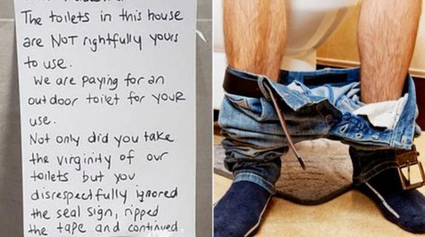 Tuvaletini kullanan tamircilere yazdığı not viral oldu